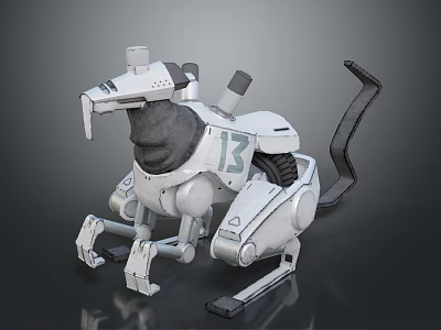 Mechanical Dog Robot Design With Metal Body Number 13 Legs And Tail 3d model