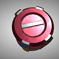 Portable Red Cylindrical Headphone Speaker With Metal Stripes And Indicator Lights