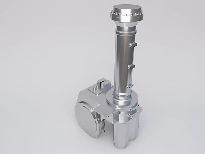 Precision Industrial Equipment Featuring Vertical Cylindrical Structure And Stainless Steel Components 3d model