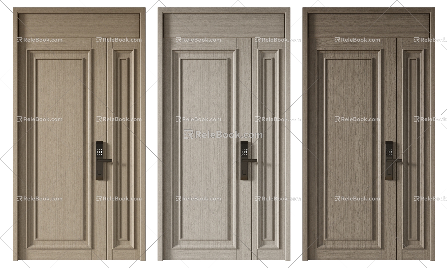 American entrance door security door entrance door wooden door 3d model