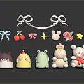 Cute Animal Shaped Desserts With Decorative Bows Cherries And Stars