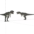 Two Realistic Dinosaur Models Standing Face to Face With Detailed Skin Patterns 3d model