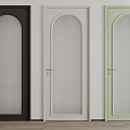 Hinged Doors in Black White Light Green with Arched Top Ribbed Glass and Golden Handles