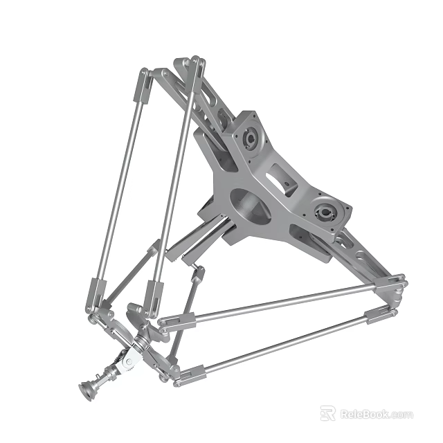 Mechanical Metal Frame Structure with Multiple Rods and Connectors for Industrial Use 3d model 