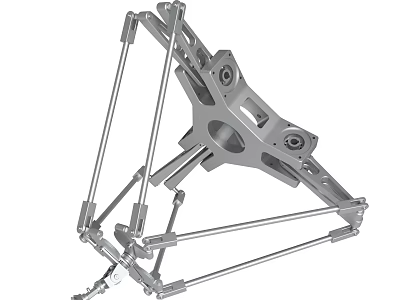 Mechanical Metal Frame Structure with Multiple Rods and Connectors for Industrial Use 3d model