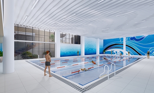 modern swimming pool 3d model