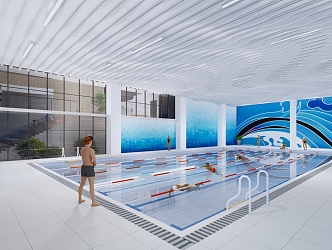 modern swimming pool 3d model