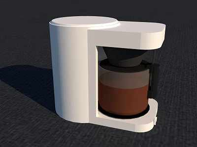 Sleek White Electric Coffee Maker With Modern Design And Glass Carafe For Daily Kitchen Use 3d model