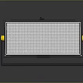 Professional Rectangular Lighting Fixture With Black Frame Yellow Handles And Transparent Panel