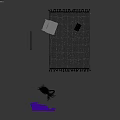 Square Cream Black Geometric Pattern Rug With Tassels And Woven Chair In Minimalist Room