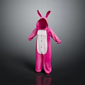 Cute Pink Rabbit Onesie Design For Kids With Hood And Soft Comfortable Fabric
