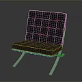 Modern Black Tufted Chair With Metal Frame And Comfortable Seat Cushion