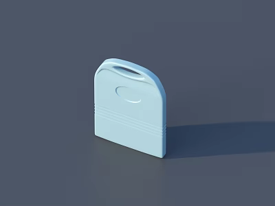Public Facility Light Blue Trash Bin With Handle For Public Areas 3d model Public Facility Light Blue Trash Bin With Handle For Public Areas 3d model