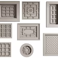 Decorative Ceiling Panels With Various Geometric Patterns And Ornate Designs 3d model