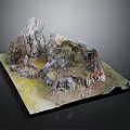 Detailed Terrain Model Featuring Rocks Grass And Natural Landform Structures 3d model
