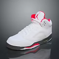 White Red Black Jordan High Top Basketball Sneakers Featuring Logo And Air Cushion Sole Design