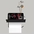 Wall Mounted Toilet Paper Holder With Phone Stand And Fragrance Decor