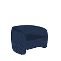 Elegant Modern Blue Single Sofa With Quilted Texture And Accent Pillow 3d model