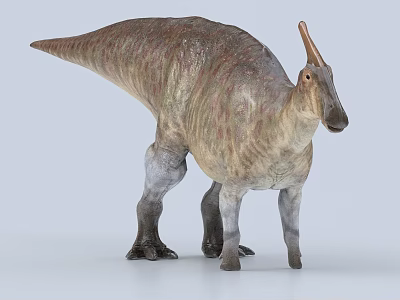 Realistic Dinosaur Model Featuring Brown Green Skin Single Crest And Standing Posture 3d model