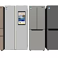 Modern Stainless Steel Refrigerators and Freezers with Digital Screens and Various Styles
