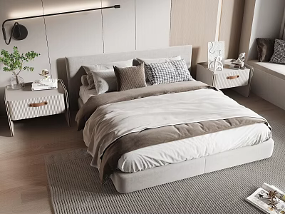 Modern Double Bed 3d model