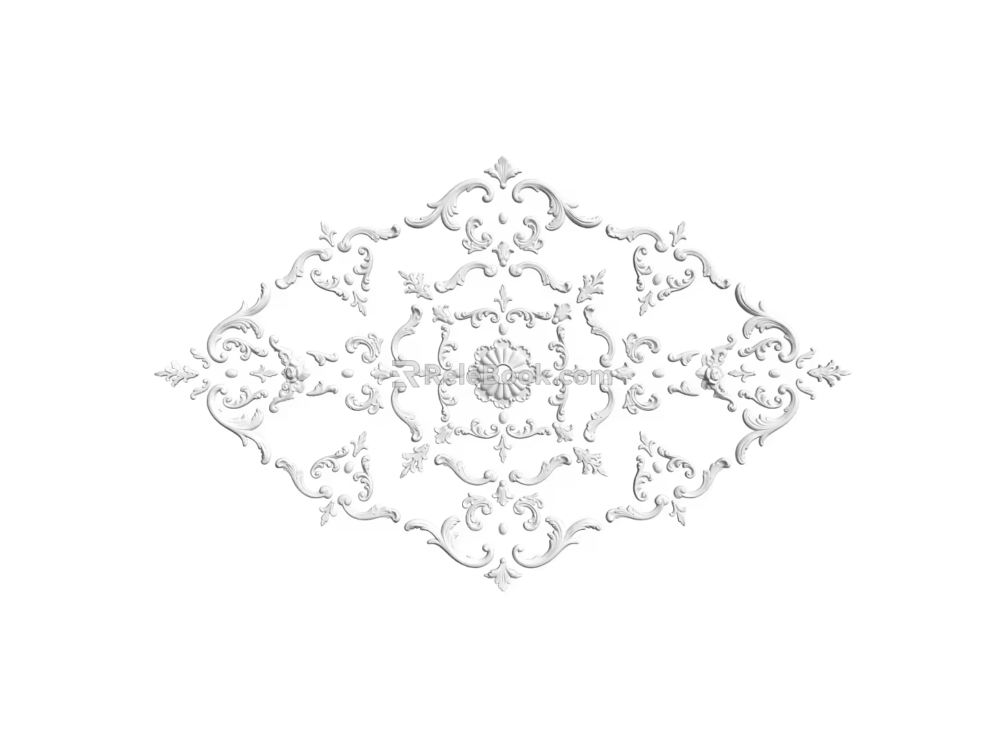 European-style lamp panel gypsum component carved 3d model
