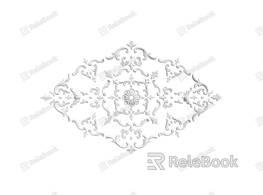 European-style lamp panel gypsum component carved model