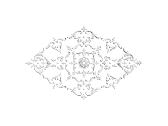 European-style lamp panel gypsum component carved 3d model