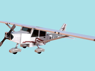 Cartoon Mosaic Aircraft Glider Fighter 3d model Cartoon Mosaic Aircraft Glider Fighter 3d model