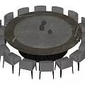 New Chinese Dining Table and Chair 3d model