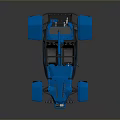 Rugged Terrain Exploration With Blue Off Road Vehicle And Large Tires