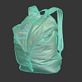 Tan Canvas Backpack With Leather Accents Colorful Patch And Zipper Closure