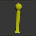 Sleek White Weapon With Blue Accent Long Handle And Spherical Top Modern Design