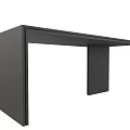 Modern Black Office Desk With Sleek Smooth Surface And Sturdy Legs Design