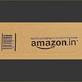 Amazon.in Brown Cardboard Shipping Box With Logo Text On Black Background