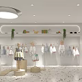Modern Children's Clothing Store Interior With Dresses Shirts And Green Plant Decor