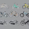 Various Colorful Bicycles Featuring Different Styles And Vintage Modern Designs for Everyday Use