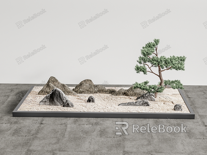 New Chinese Landscape Sick Pine Bonsai model