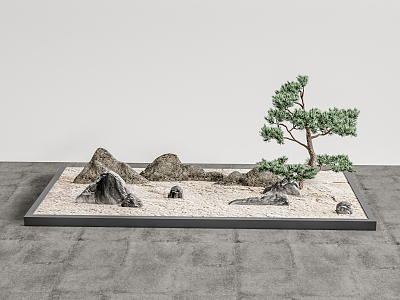 New Chinese Landscape Sick Pine Bonsai 3d model