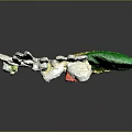Elegant Floral Jewelry Design With Pink White Flowers And Green Leaves On Golden Stem