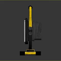 Portable Yellow Table Lamp With Black Handle And Stable Base Stand Furniture