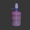 Practical Household Water Container With White Body And Blue Pump Dispenser