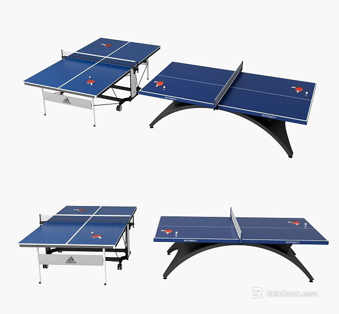 Sports Equipment Ping Pong Tables Various Designs Foldable Indoor Adidas High Quality 3d model 