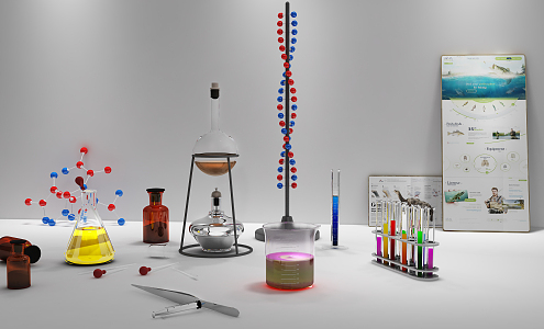 Modern Chemical Supplies Biochemical Laboratory Supplies Portfolio 3d model