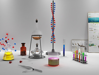 Modern Chemical Supplies Biochemical Laboratory Supplies Portfolio 3d model