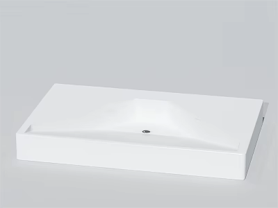 Modern White Square Ceramic Washbasin With Smooth Surface For Bathroom Countertop 3d model