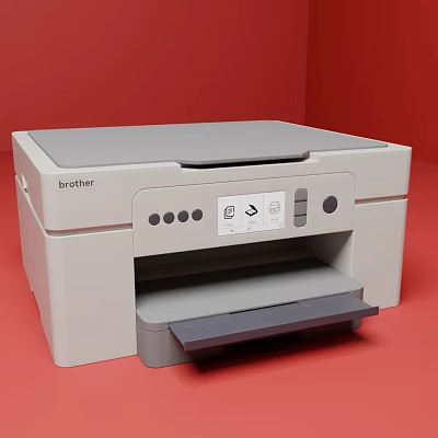Light Gray Brother Office Printer Appliance With Compact Design And Control Panel 3d model