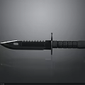 Tactical Military Weapon Knife With Metal Serrated Blade And Black Non Slip Handle