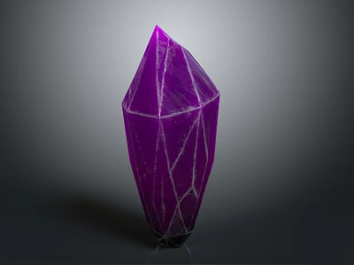 Purple Cracked Texture Polyhedral Decorative Ornament Set For Modern Home Decor 3d model