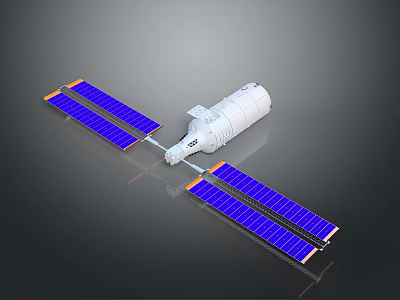 Spacecraft Equipment Design With Solar Panels And Main Body Structure 3d model